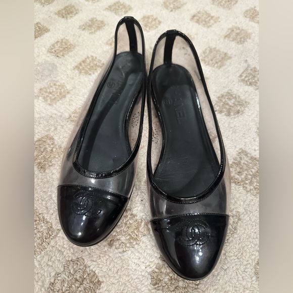 Chanel CC Captoe Classic Ballet Flat PVC Transparent 37 - Picture 3 of 16